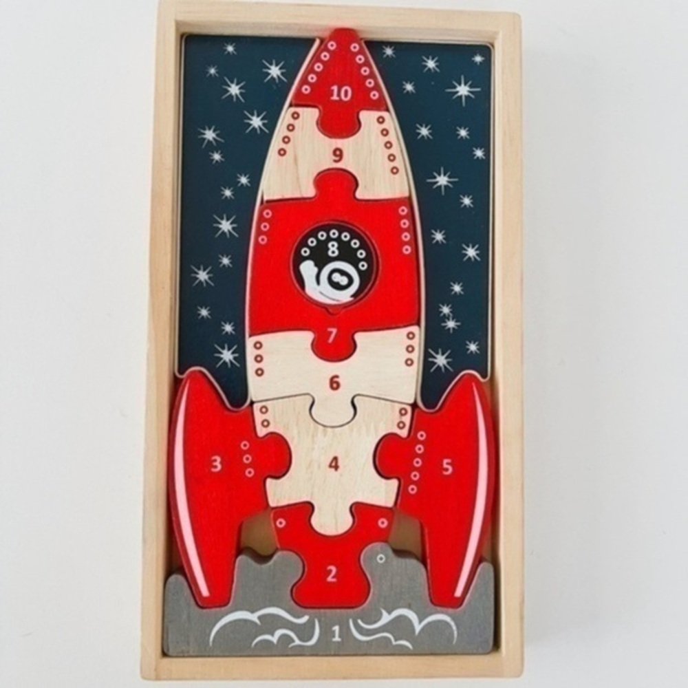 321 Blast Off Begin Again Wood Counting Puzzle​​​​